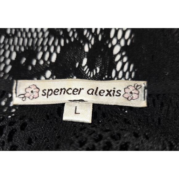 Vintage Spencer Alexis Kimono Sz L Silk Blend Boho Whimsigoth Fairy Lace Ruffles - Picture 10 of 16